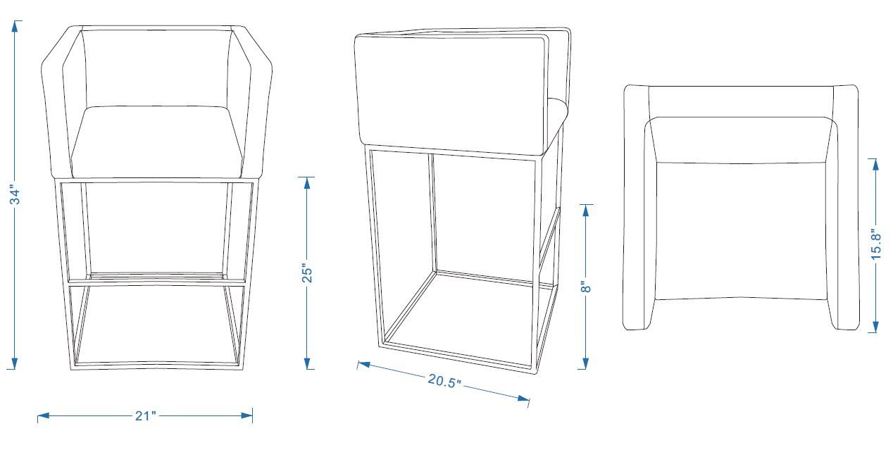 Embassy 34-inch Leatherette/Metal Counter Height Bar Stool