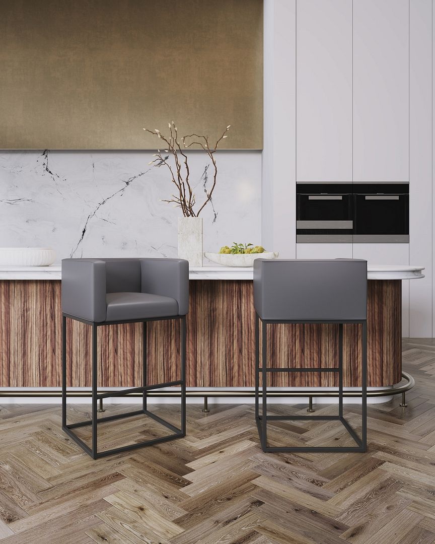 Embassy 34-inch Leatherette/Metal Counter Height Bar Stool
