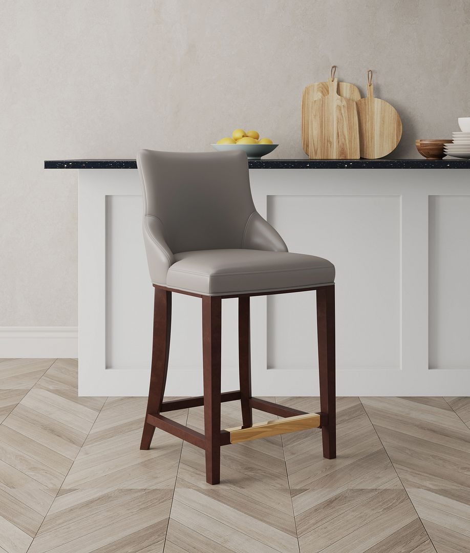 Shubert Leatherette/Beech Wood Counter Stool