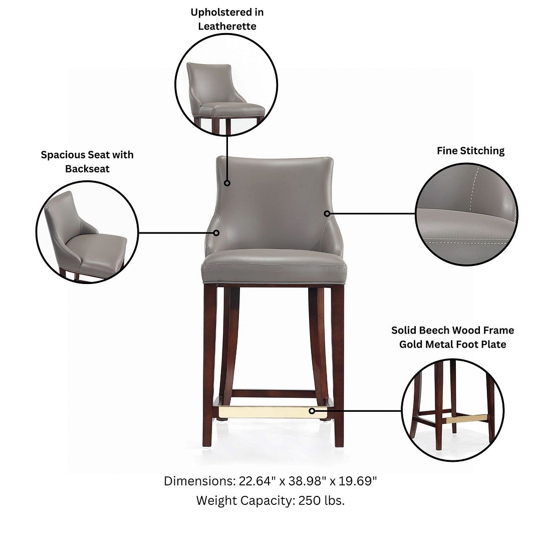 Shubert Leatherette/Beech Wood Counter Stool
