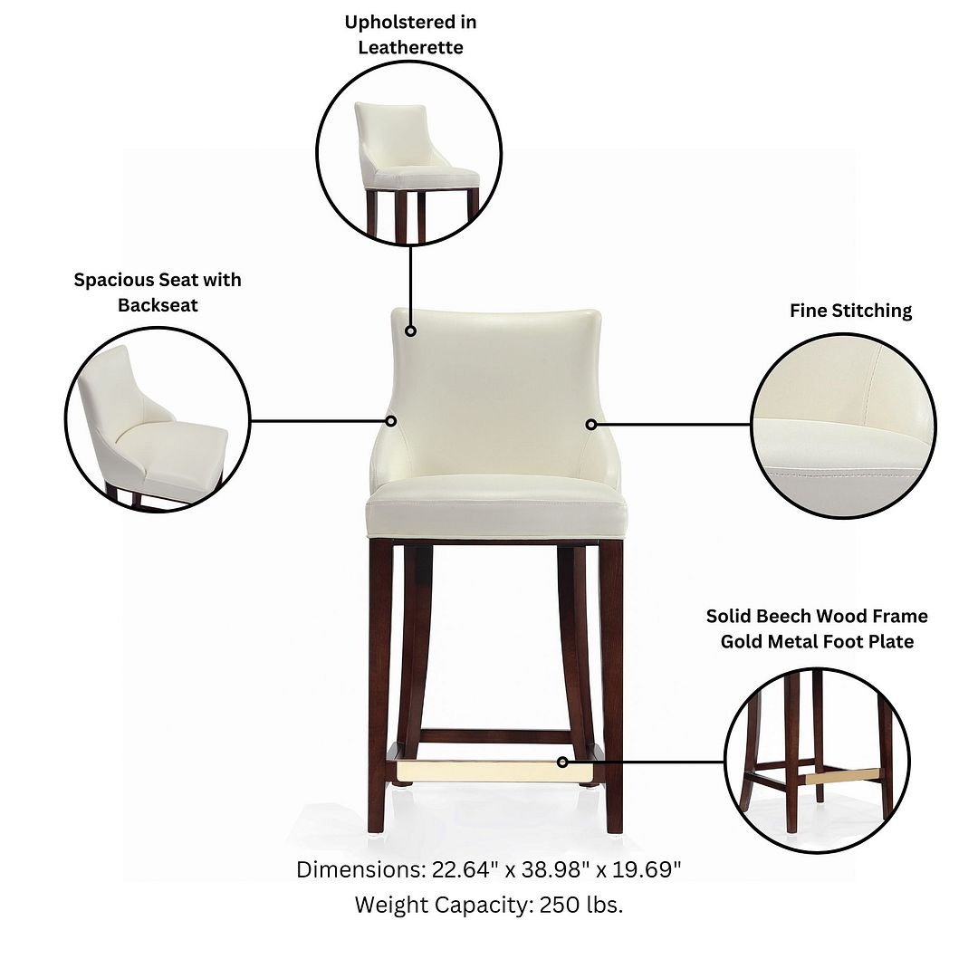 Shubert Leatherette/Beech Wood Counter Stool