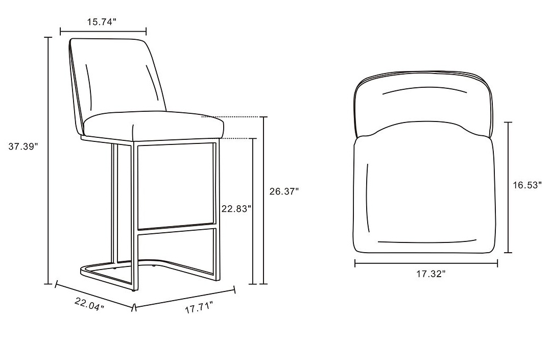 Serena Leatherette/Metal Counter Stool