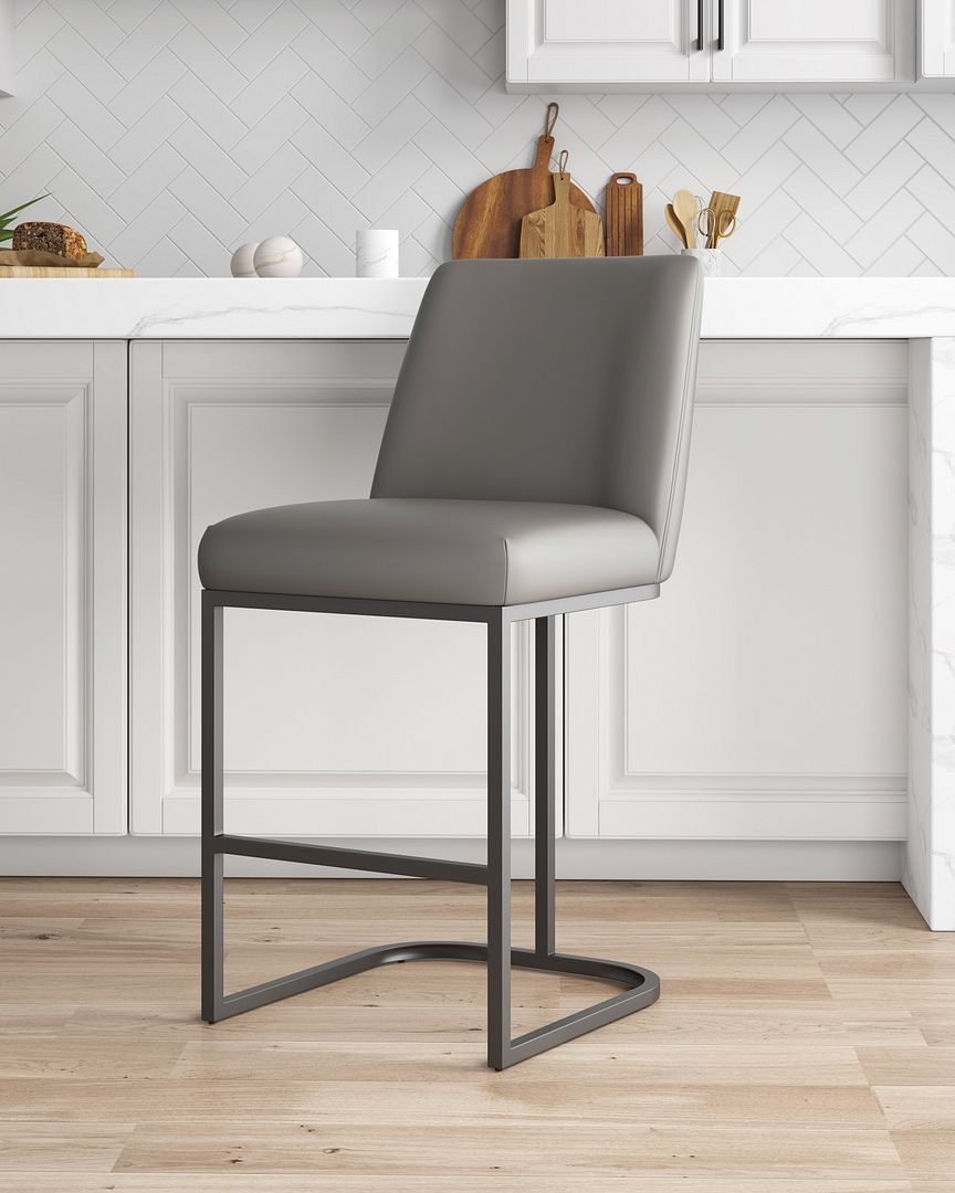 Serena Leatherette/Metal Counter Stool