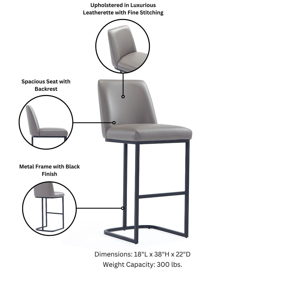 Serena Leatherette/Metal Counter Stool
