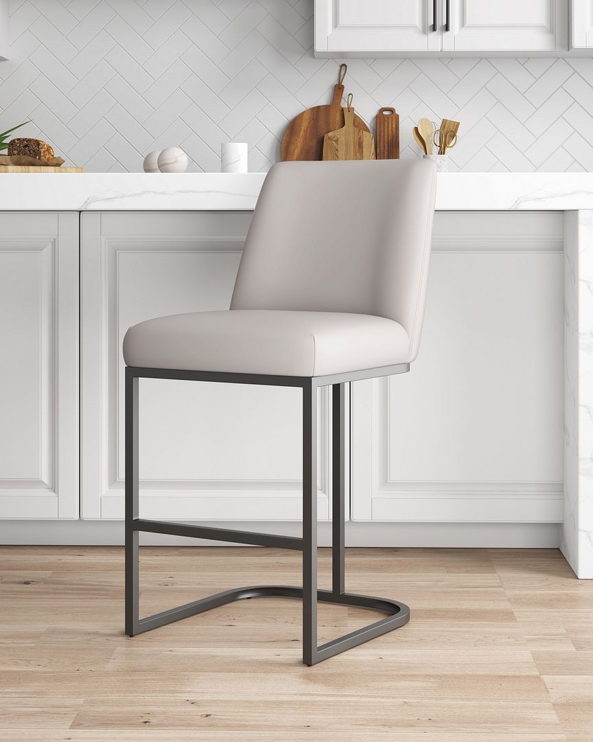 Serena Leatherette/Metal Counter Stool