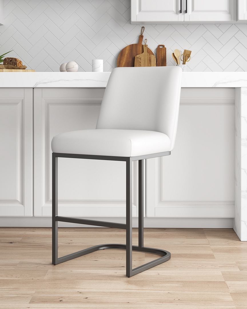 Serena Leatherette/Metal Counter Stool