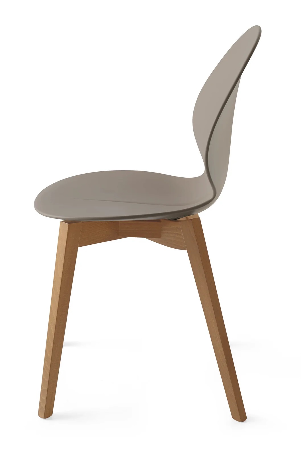 Basil Polypropylene/Leather/Wood Dining Chair