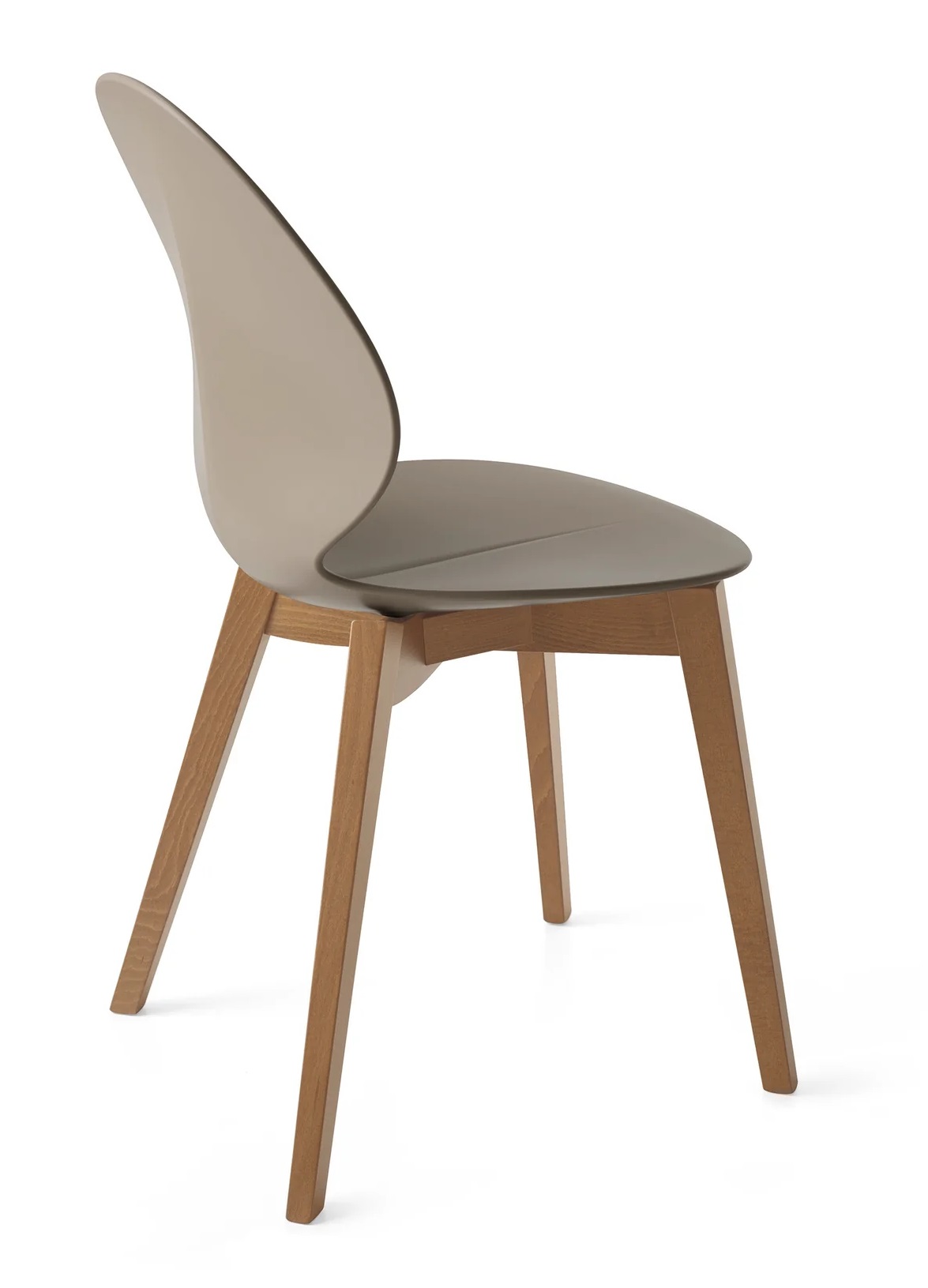 Basil Polypropylene/Leather/Wood Dining Chair