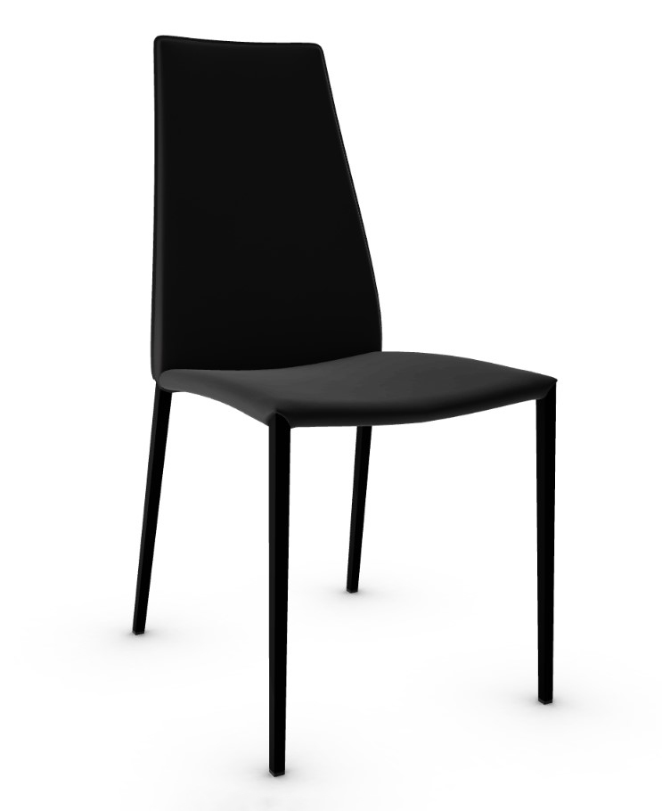 Aida Leather/Metal Dining Chair