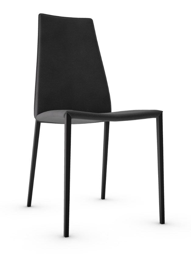 Aida Leather/Metal Dining Chair