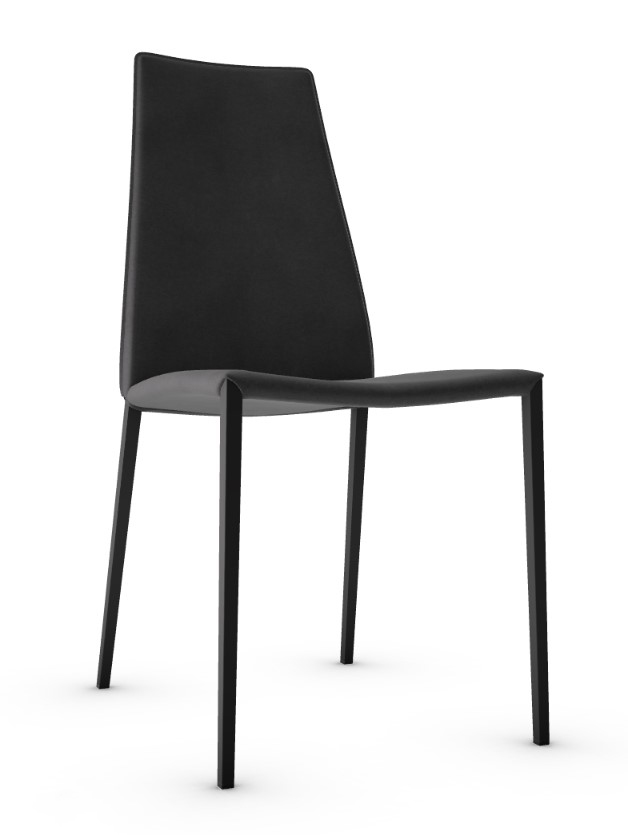 Aida Leather/Metal Dining Chair