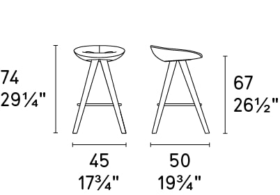 Palm Fabric/Wood Customizable Backless Stool