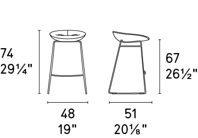 Palm Fabric/Metal Customizable Backless Stool