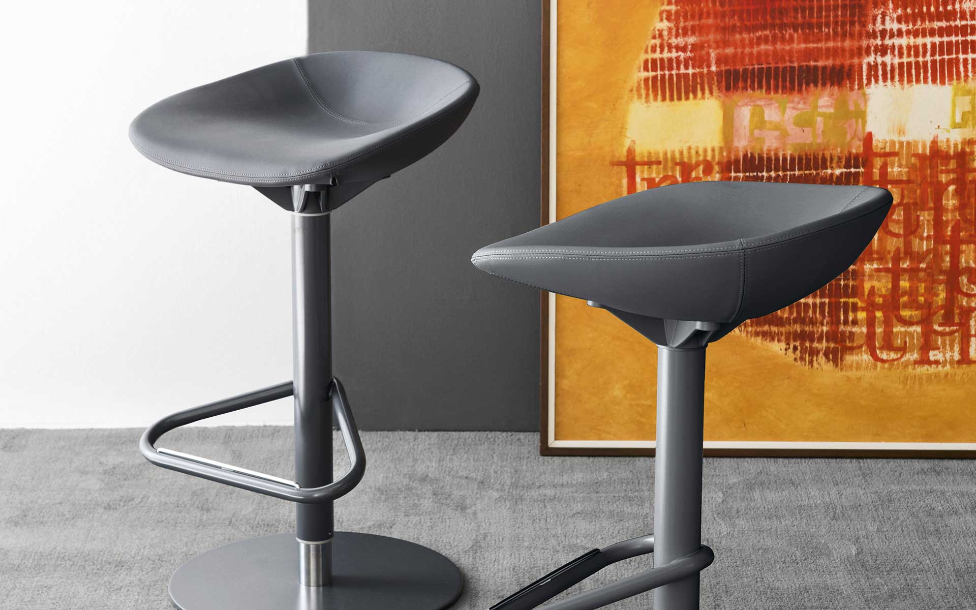 Palm Fabric/Metal Customizable Swivel Adjustable Height Stool