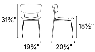 Fifties Venice Fabric/Metal Dining Chair