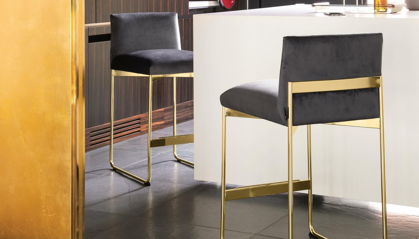 Gala Fabric/Metal Customizable Counter Stool