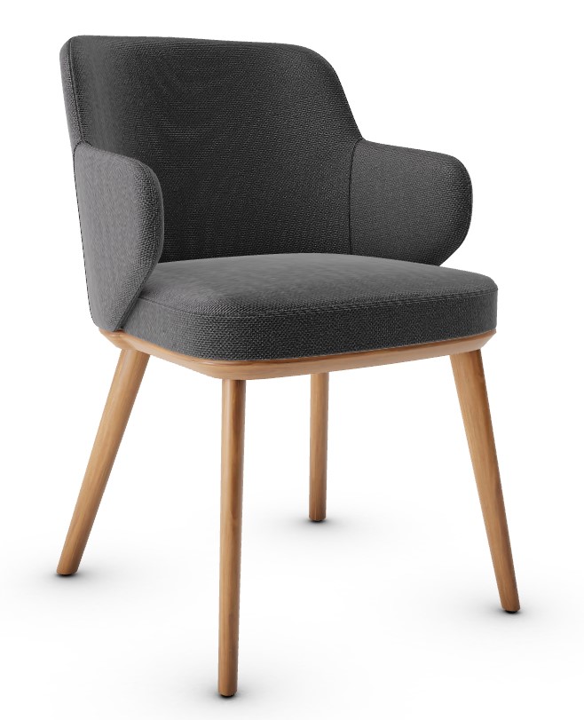 Foyer Bergen Fabric/Wood Dining Armchair