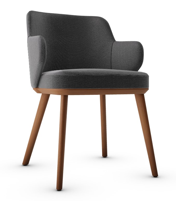 Foyer Bergen Fabric/Wood Dining Armchair
