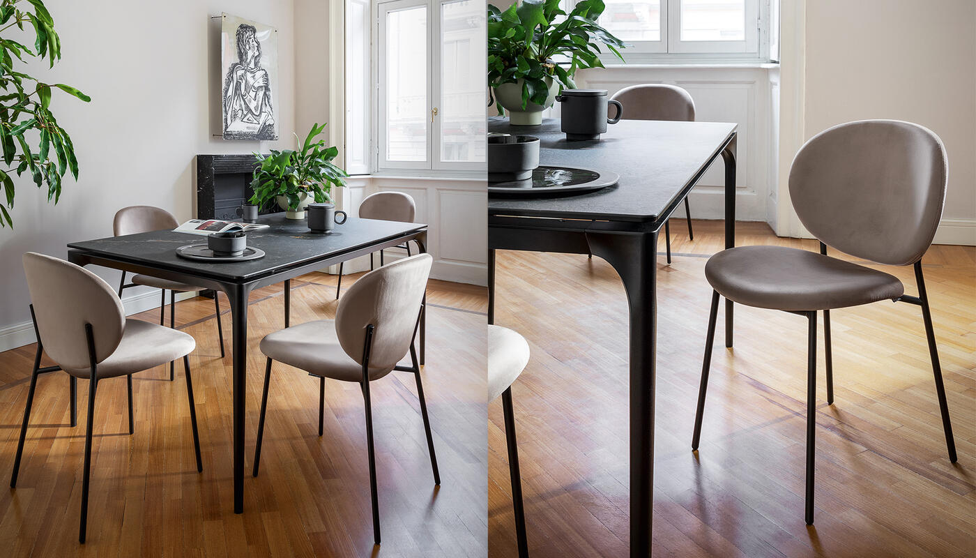 Ines Aspen Fabric/Metal Dining Chair