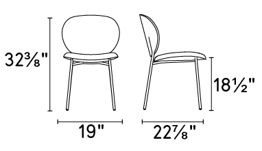 Ines Venice Fabric/Metal Dining Chair