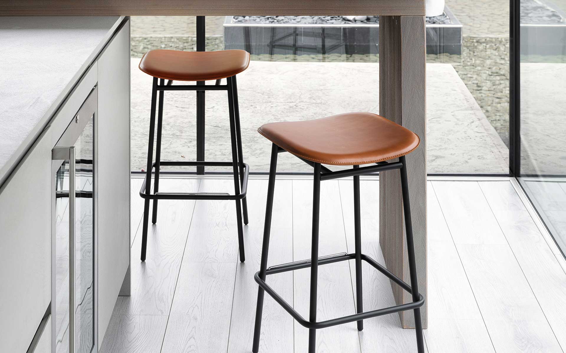 Fifties Fabric/Metal Customizable Counter Backless Stool