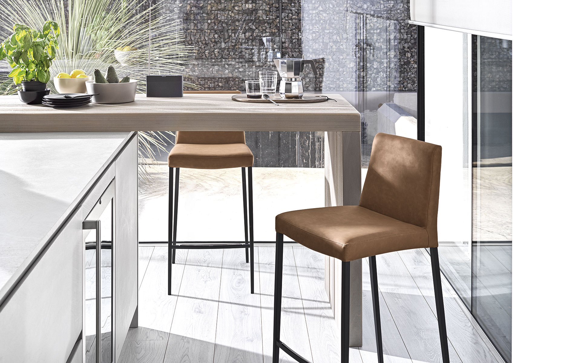 Aida Fabric/Metal Customizable Counter Stool