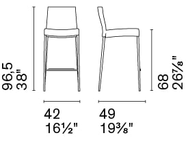 Aida Fabric/Metal Customizable Counter Stool