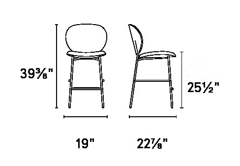 Ines Fabric/Metal Counter Stool