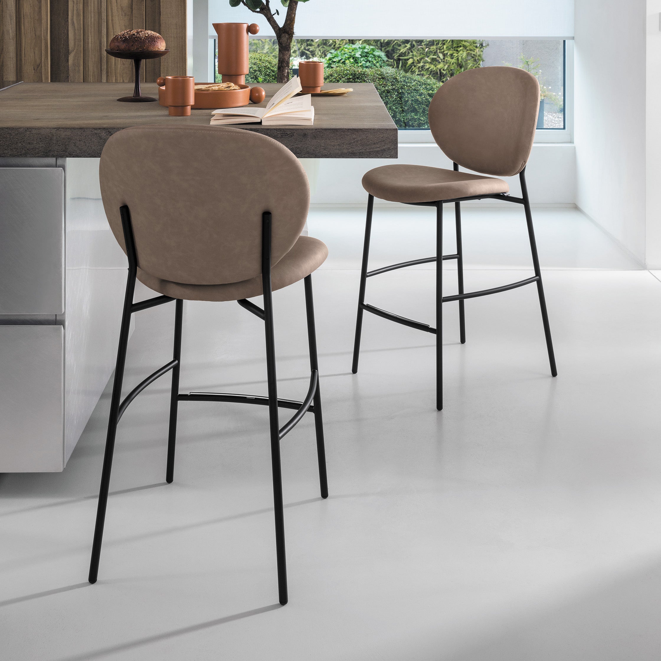 Ines Fabric/Metal Counter Stool