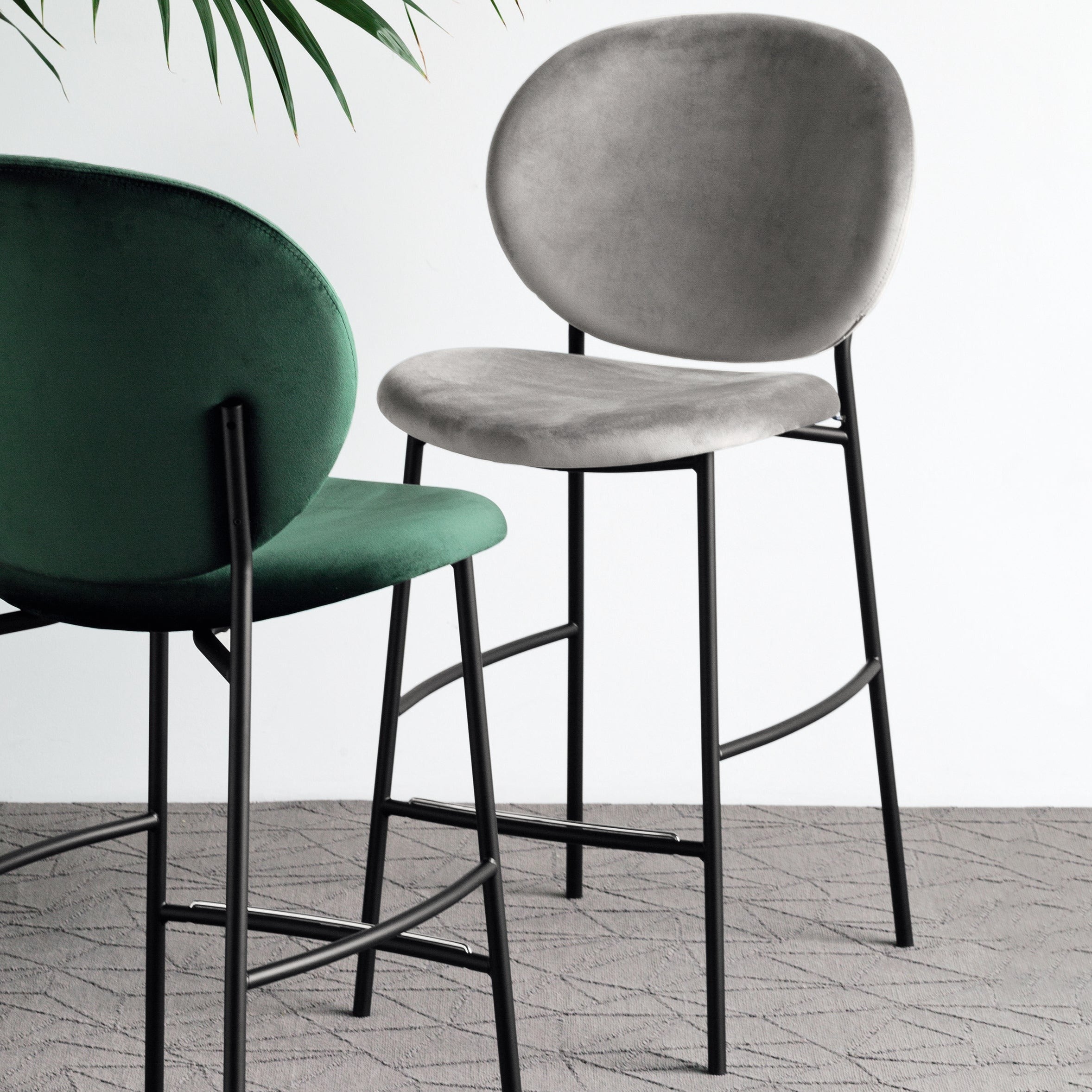 Ines Fabric/Metal Counter Stool