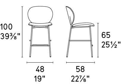 Inès Fabric/Metal Customizable Counter Stool