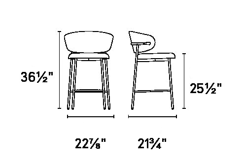 Oleandro Fabric/Metal Counter Stool