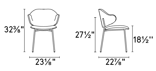 Holly Venice Fabric/Metal Dining Chair