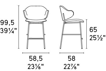 Holly Fabric/Metal Customizable Counter Stool