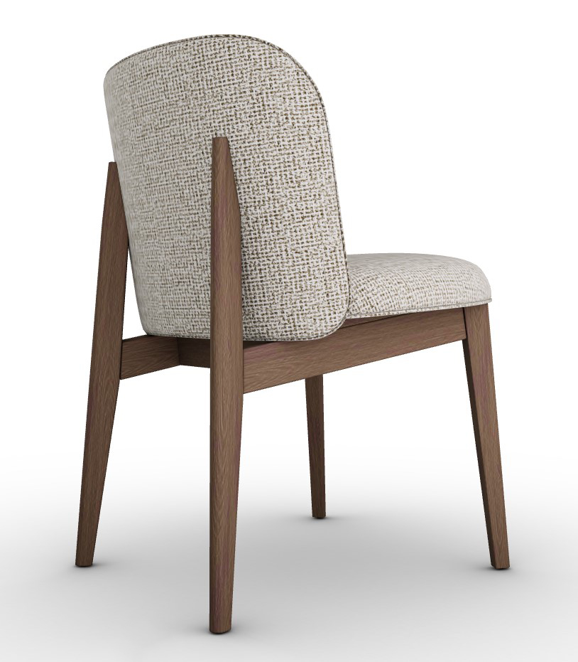 Abrey Boucle Fabric/Wood Dining Chair