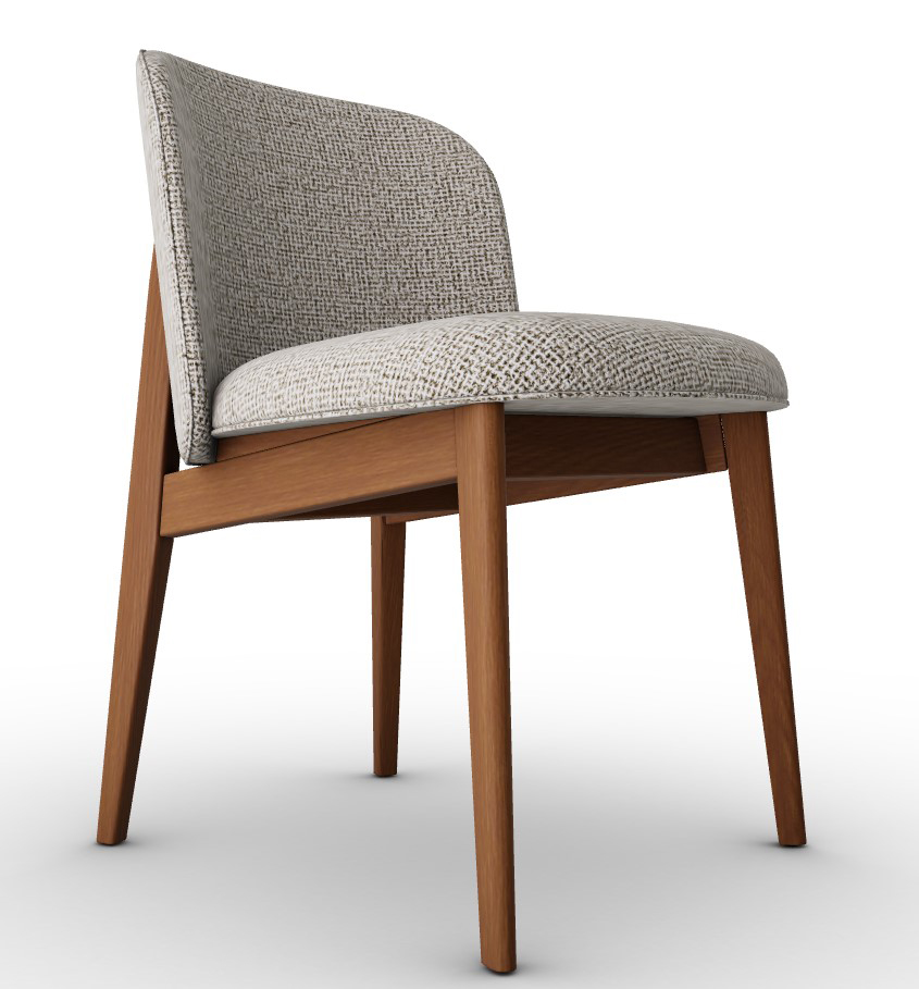 Abre Fabric/Wood Customizable Dining Chair
