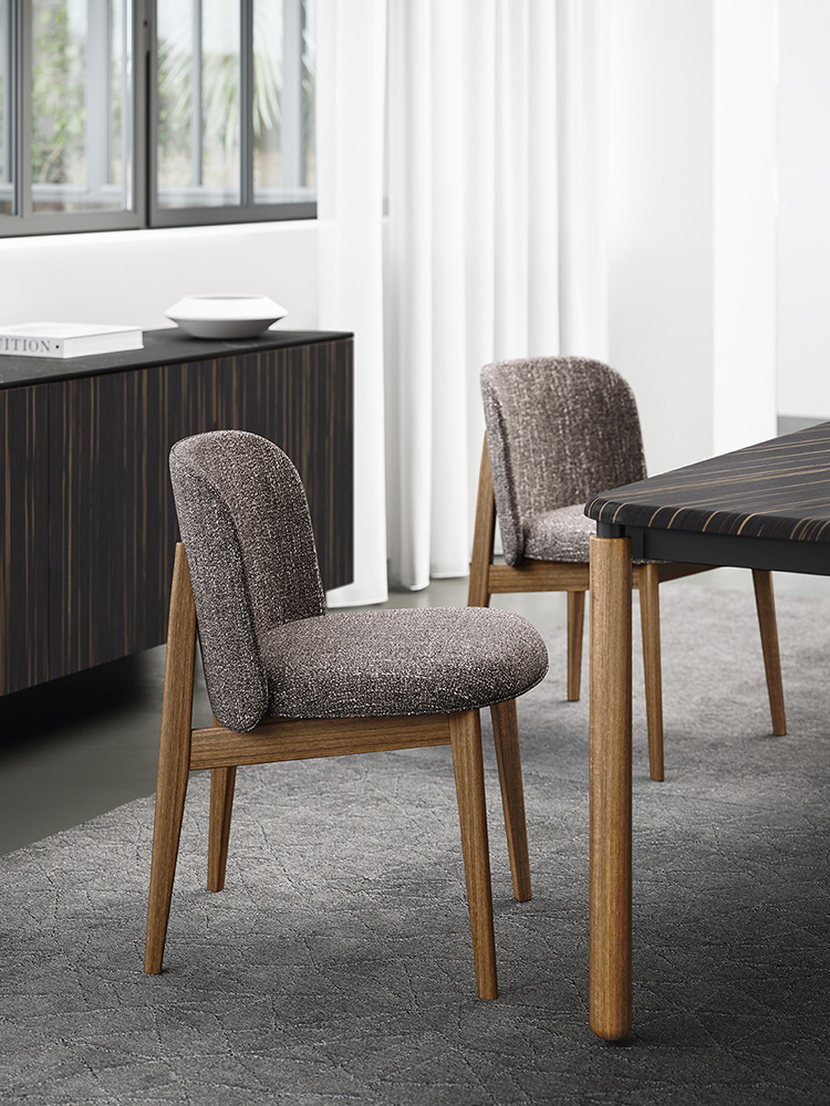 Abre Fabric/Wood Customizable Dining Chair