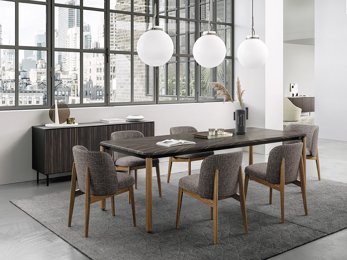 Abre Fabric/Wood Customizable Dining Chair