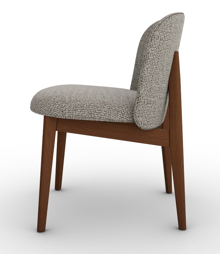 Abrey Boucle Fabric/Wood Dining Chair