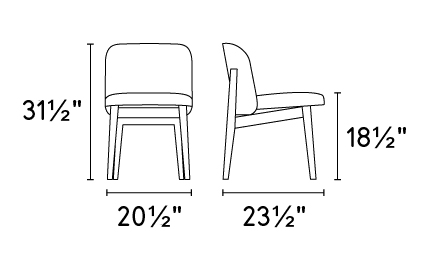 Abrey Boucle Fabric/Wood Dining Chair