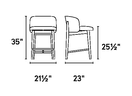 Abrey Fabric/Wood Customizable Counter Stool