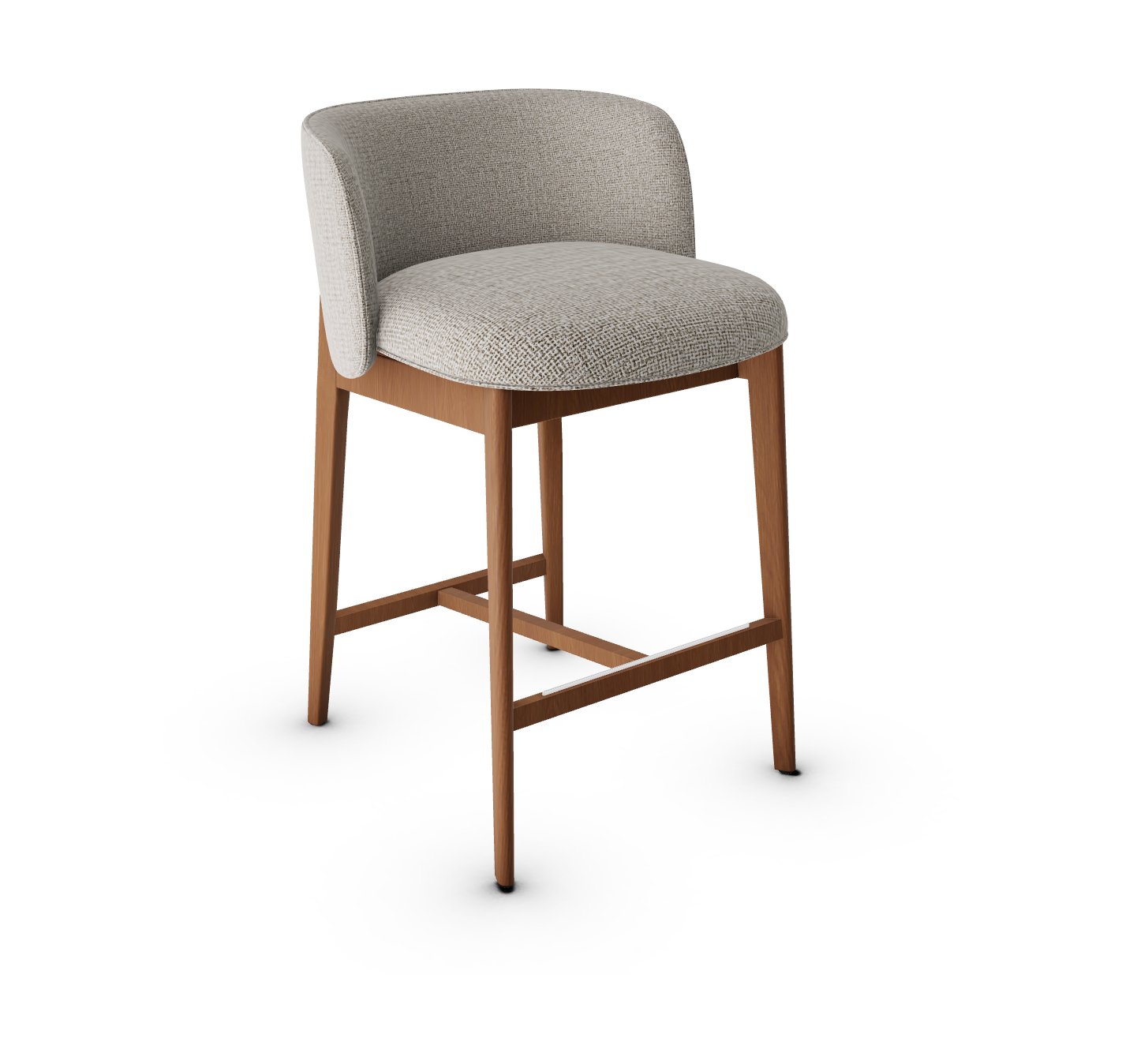 Abrey Fabric/Wood Customizable Counter Stool