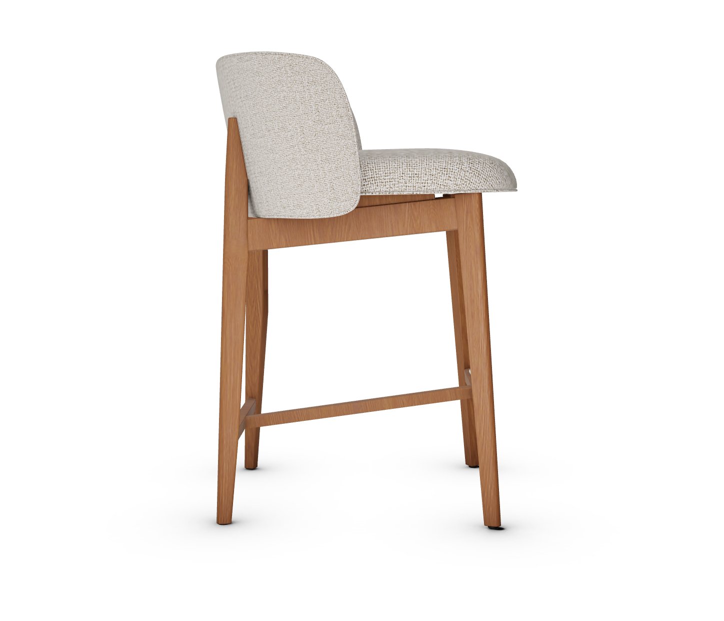 Abrey Fabric/Wood Customizable Counter Stool