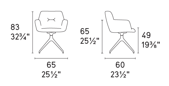 Cocoon Fabric/Metal 360° Swivel Customizable Padded Dining Armchair