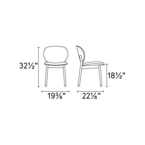 Ines Venice Fabric/Wood Dining Chair