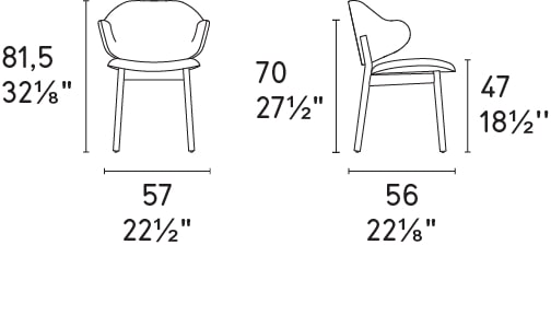 Holly Fabric/Wood Customizable Dining Armchair