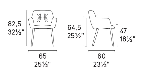 Cocoon Fabric/Wood Customizable Plush Seat Dining Armchair