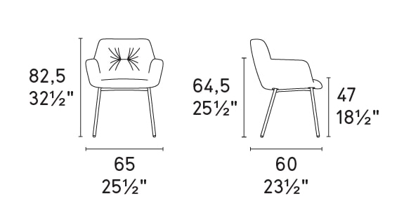 Cocoon Fabric/Metal Customizable Plush Seat Dining Armchair