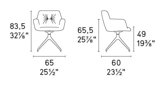 Cocoon Fabric/Metal 360° Swivel Customizable Padded Plush Seat Dining Armchair