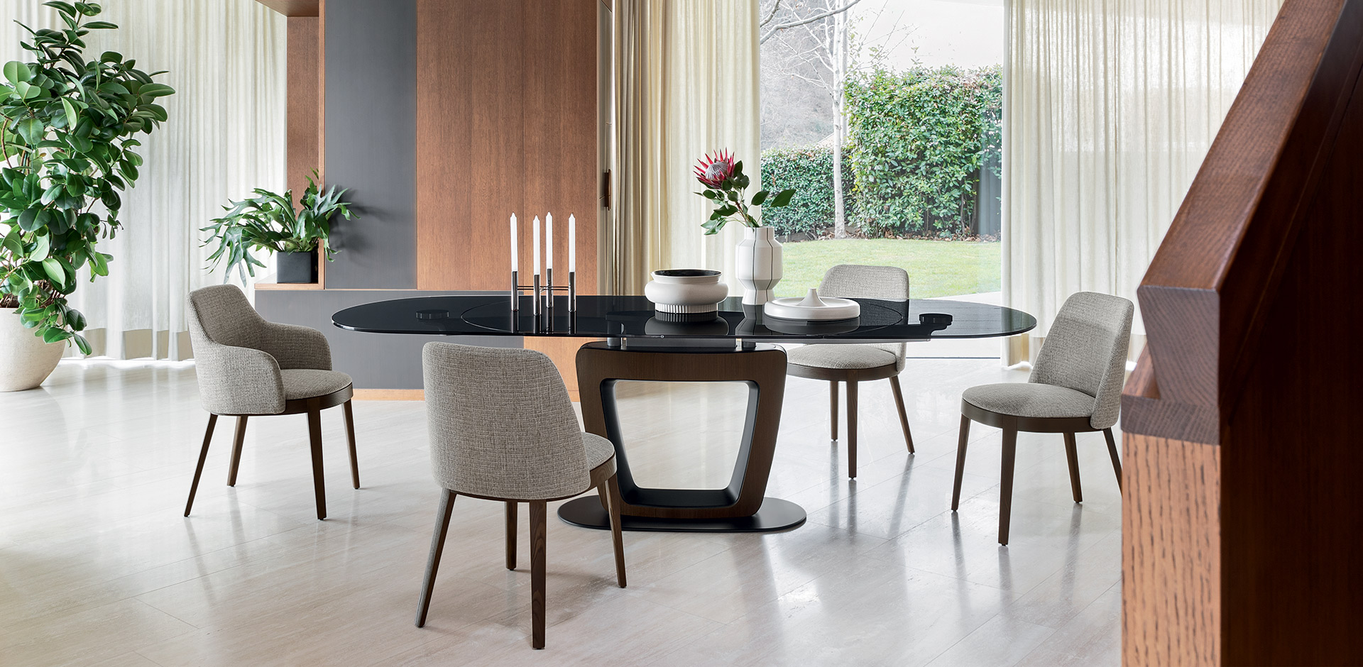 Adel Fabric/Wood Customizable Dining Armchair w/Wooden Base
